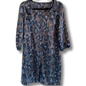 Express Shift dress 3/4 Sleeves Size Small. Brown and blue.